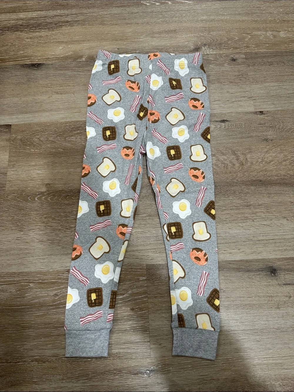 Kids Grey Breakfast-Print Jogger pajama pants -